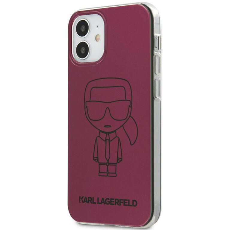 Karl Lagerfeld Iconic TPU Outline Metallic Pink Kryt iPhone 12 Mini