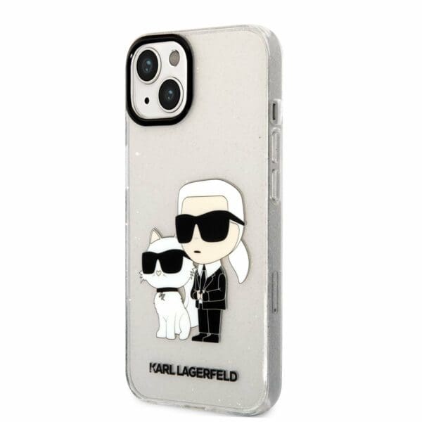 Karl Lagerfeld IML Glitter Karl and Choupette NFT Transparent Kryt iPhone 13