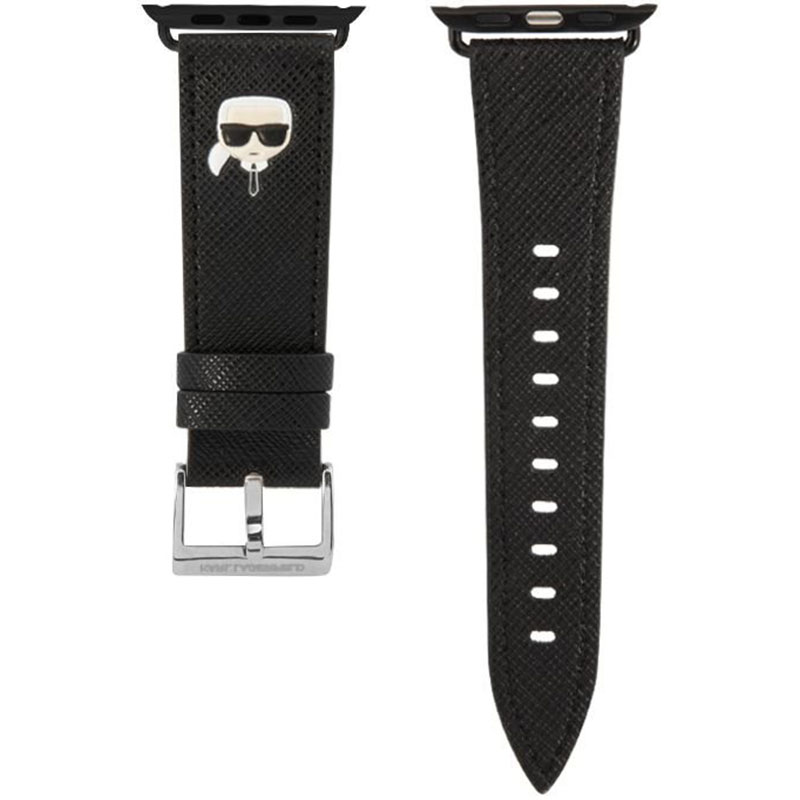 Karl Lagerfeld Karl Head PU Náramok Apple Watch 41/40/38mm Black