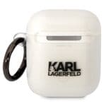 Karl Lagerfeld KLA2HNIKTCT Transparent Karl`s Head Kryt AirPods 1/2