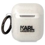 Karl Lagerfeld KLA2HNKCTGT Transparent Gliter Karl&Choupette Kryt AirPods 1/2