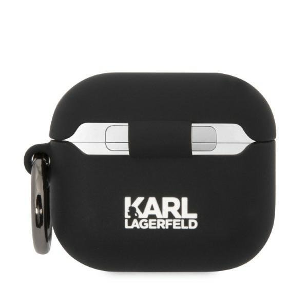 Karl Lagerfeld KLA3RUNIKK Black Silicone Karl Head 3D Kryt AirPods 3