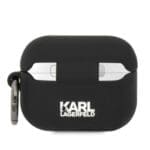 Karl Lagerfeld KLACAPSILKCK Black Silicone Karl & Choupette Kryt AirPods Pro