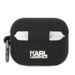 Karl Lagerfeld KLAPRUNIKK Black Silicone Karl Head 3D Kryt AirPods Pro