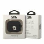 Karl Lagerfeld KLAPRUNIKK Black Silicone Karl Head 3D Kryt AirPods Pro
