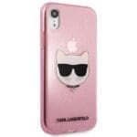 Karl Lagerfeld KLHCI61CHTUGLP R Pink Glitter Choupette Kryt iPhone XS/X