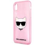 Karl Lagerfeld KLHCI61CHTUGLP R Pink Glitter Choupette Kryt iPhone XS/X