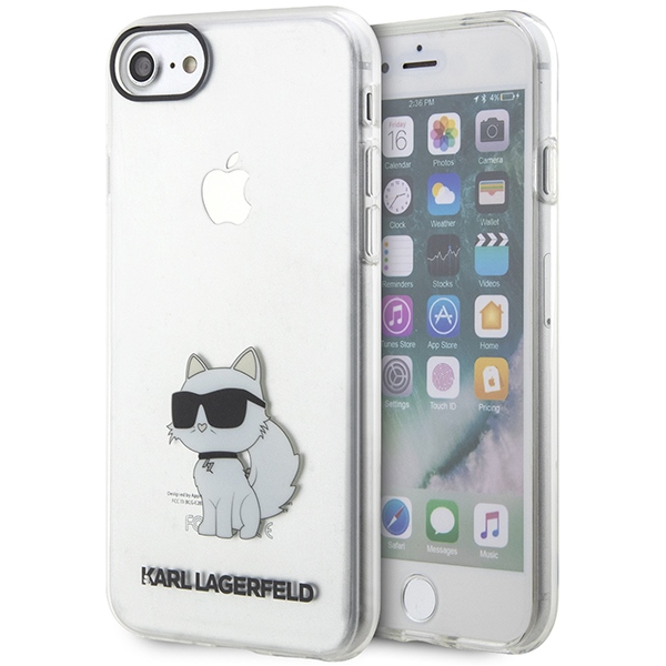 Karl Lagerfeld KLHCI8HNCHTCT Transparent Hardcase Ikonik Choupette Kryt iPhone 7/8/SE 2020/SE 2022