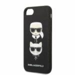 Karl Lagerfeld KLHCI8SAKICKCBK Black Saffiano Ikonik Karl&Choupette Head Kryt iPhone 8/7/SE 2020/SE 2022
