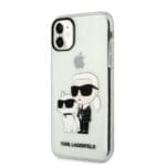 Karl Lagerfeld KLHCN61HNKCTGT Transparent Gliter Karl&Choupette Kryt iPhone 11
