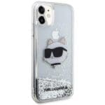 Karl Lagerfeld KLHCN61LNCHCS Silver Glitter Choupette Head Kryt iPhone 11