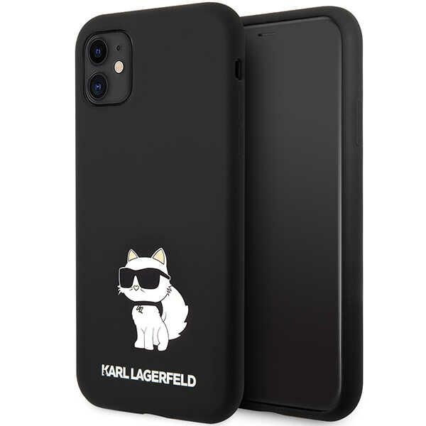 Karl Lagerfeld KLHCN61SNCHBCK Black Silicone Choupette Kryt iPhone 11