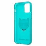 Karl Lagerfeld KLHCP12LCHTRB Glitter Choupette Blue Fluo Kryt iPhone 12 Pro Max
