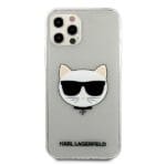 Karl Lagerfeld KLHCP12LCHTUGLS Glitter Choupette Silver Kryt iPhone 12 Pro Max