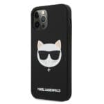 Karl Lagerfeld KLHCP12LSLCHBK Black Silicone Choupette Kryt iPhone 12 Pro Max
