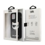 Karl Lagerfeld KLHCP12LSLCHBK Black Silicone Choupette Kryt iPhone 12 Pro Max