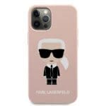 Karl Lagerfeld KLHCP12LSLFKPI Light Pink Silicone Iconic Kryt iPhone 12 Pro Max
