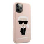 Karl Lagerfeld KLHCP12LSLFKPI Light Pink Silicone Iconic Kryt iPhone 12 Pro Max