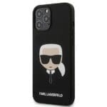 Karl Lagerfeld KLHCP12LSLKHBK Black Silicone Karl`s Head Kryt iPhone 12 Pro Max