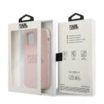 Karl Lagerfeld KLHCP12LSTKLTLP Silicone STACK Logo Pink Kryt iPhone 12 Pro Max