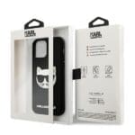 Karl Lagerfeld KLHCP12MCH3DBK Black 3D Rubber Choupette Kryt iPhone 12/12 Pro