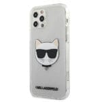 Karl Lagerfeld KLHCP12MCHTUGLS Silver Glitter Choupette Kryt iPhone 12/12 Pro