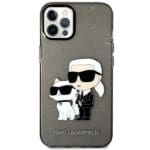 Karl Lagerfeld KLHCP12MHNKCTGK Black Gliter Karl&Choupette Kryt iPhone 12/12 Pro