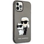 Karl Lagerfeld KLHCP12MHNKCTGK Black Gliter Karl&Choupette Kryt iPhone 12/12 Pro