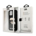 Karl Lagerfeld KLHCP12MKH3DBK Black 3D Rubber Karl`s Head Kryt iPhone 12/12 Pro