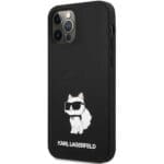 Karl Lagerfeld KLHCP12MSNCHBCK Black Silicone Choupette Kryt iPhone 12/12 Pro