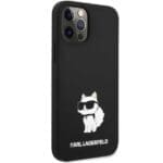 Karl Lagerfeld KLHCP12MSNCHBCK Black Silicone Choupette Kryt iPhone 12/12 Pro