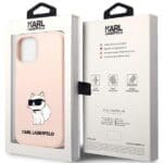 Karl Lagerfeld KLHCP12MSNCHBCP Pink Silicone Choupette Kryt iPhone 12/12 Pro