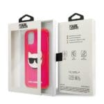 Karl Lagerfeld KLHCP12SCHTRP Glitter Choupette Pink Fluo Kryt iPhone 12 Mini