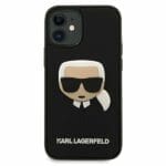 Karl Lagerfeld KLHCP12SKH3DBK Black 3D RUBBER Karl'S Head Kryt iPhone 12 Mini