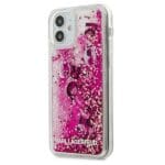Karl Lagerfeld KLHCP12SROPI Pink Glitter Charms Kryt iPhone 12 Mini