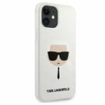 Karl Lagerfeld KLHCP12SSLKHWH White Silicone Karl`s Head Kryt iPhone 12 Mini