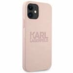 Karl Lagerfeld KLHCP12SSTKLTLP Silicone STACK Logo Pink Kryt iPhone 12 Mini