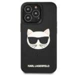 Karl Lagerfeld KLHCP13LCH3DBK Black 3D Rubber Choupette Kryt iPhone 13 Pro