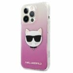 Karl Lagerfeld KLHCP13LCTRP Choupette Head Pink Kryt iPhone 13 Pro