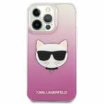 Karl Lagerfeld KLHCP13LCTRP Choupette Head Pink Kryt iPhone 13 Pro