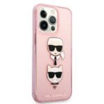 Karl Lagerfeld KLHCP13LKCTUGLP Glitter Karl&Choupette Pink Kryt iPhone 13 Pro