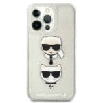 Karl Lagerfeld KLHCP13LKCTUGLS Glitter Karl&Choupette Silver Kryt iPhone 13 Pro