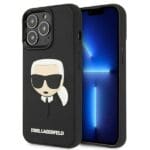 Karl Lagerfeld KLHCP13LKH3DBK Black 3D Rubber Karl`s Head Kryt iPhone 13 Pro