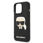 Karl Lagerfeld KLHCP13LKH3DBK Black 3D Rubber Karl`s Head Kryt iPhone 13 Pro