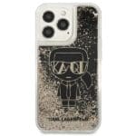 Karl Lagerfeld KLHCP13LLGGKBK Black Hardcase Liquid Glitter Gatsby Kryt iPhone 13 Pro