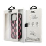 Karl Lagerfeld KLHCP13LMNMP1P HardCase Pink Monogram Plaque Kryt iPhone 13 Pro