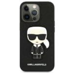 Karl Lagerfeld KLHCP13LOKPK Black Saffiano Ikonik Karl`s Patch Kryt iPhone 13 Pro