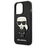 Karl Lagerfeld KLHCP13LOKPK Black Saffiano Ikonik Karl`s Patch Kryt iPhone 13 Pro