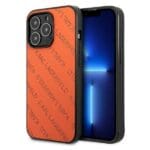 Karl Lagerfeld KLHCP13LPTLO Orange Perforated Allover Kryt iPhone 13 Pro