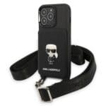 Karl Lagerfeld KLHCP13LSAIPCK Black Saffiano Metal Ikonik Kryt iPhone 13 Pro